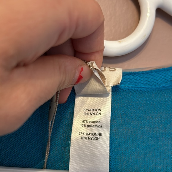 New Chico’s Convertible Cardigan Sweater 3/4 Sleeves Tropical Teal Size 3 (XL) - Picture 4 of 8